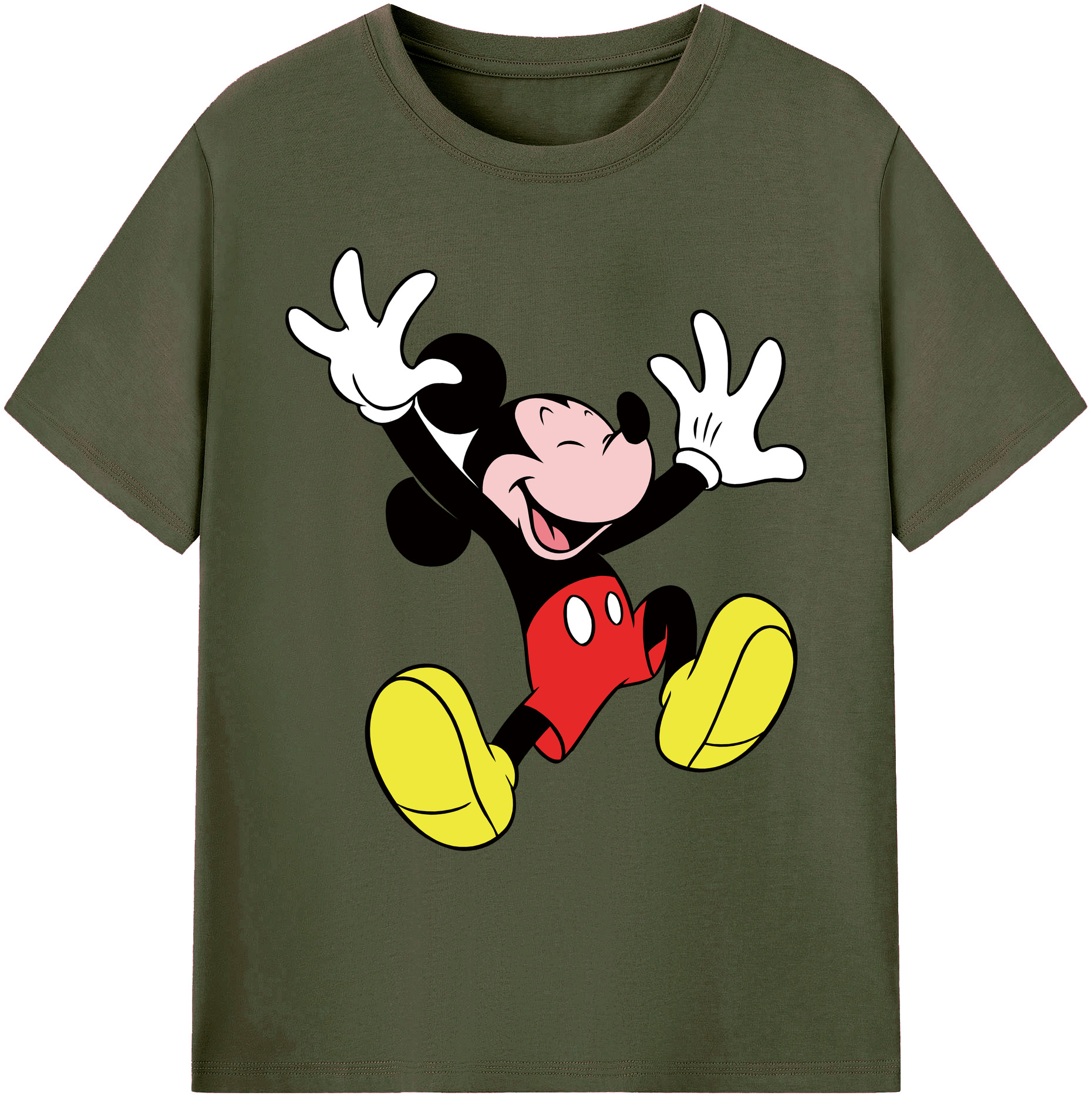 ミッキーマウス Mickey Mouse 綿100％ メンズ半袖Tシャツ｜肌触りやわらか＆通気性